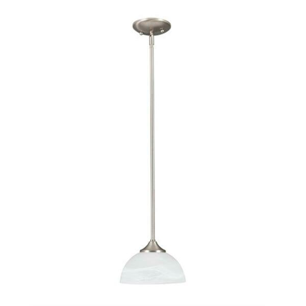 1 Light Mini Pendant, Satin Nickel - Ivory Cloud Glass, Yosemite, Mfr#: 1351R-1SN
